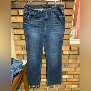 Judy Blue Boot Cut Cropped Jeans with Fringe